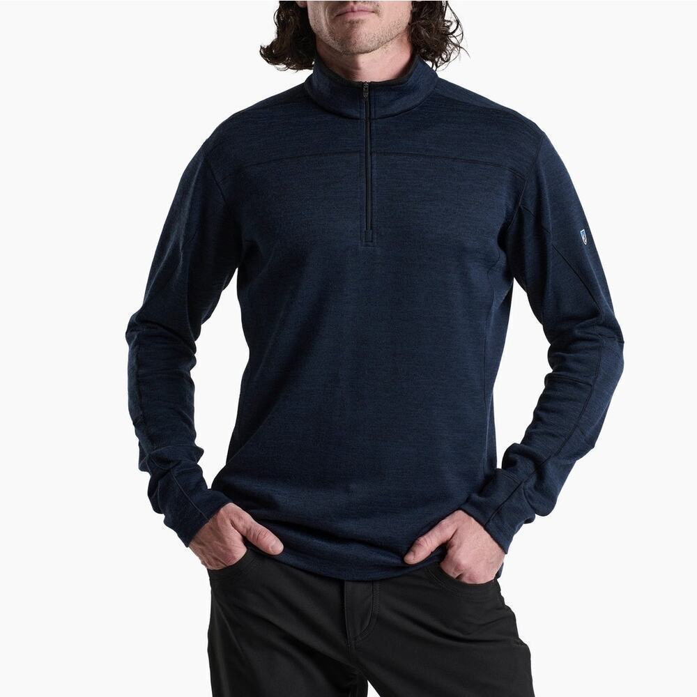 KÜHL 1/4-Zip Performance Pullover Sweater in Navy Blue Men’s Large